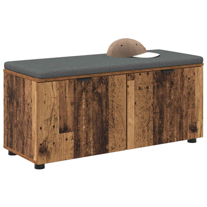 Hallbänk Gammalt trä 100 x 38 x 46 cm Konstruerat Trä och Tyg