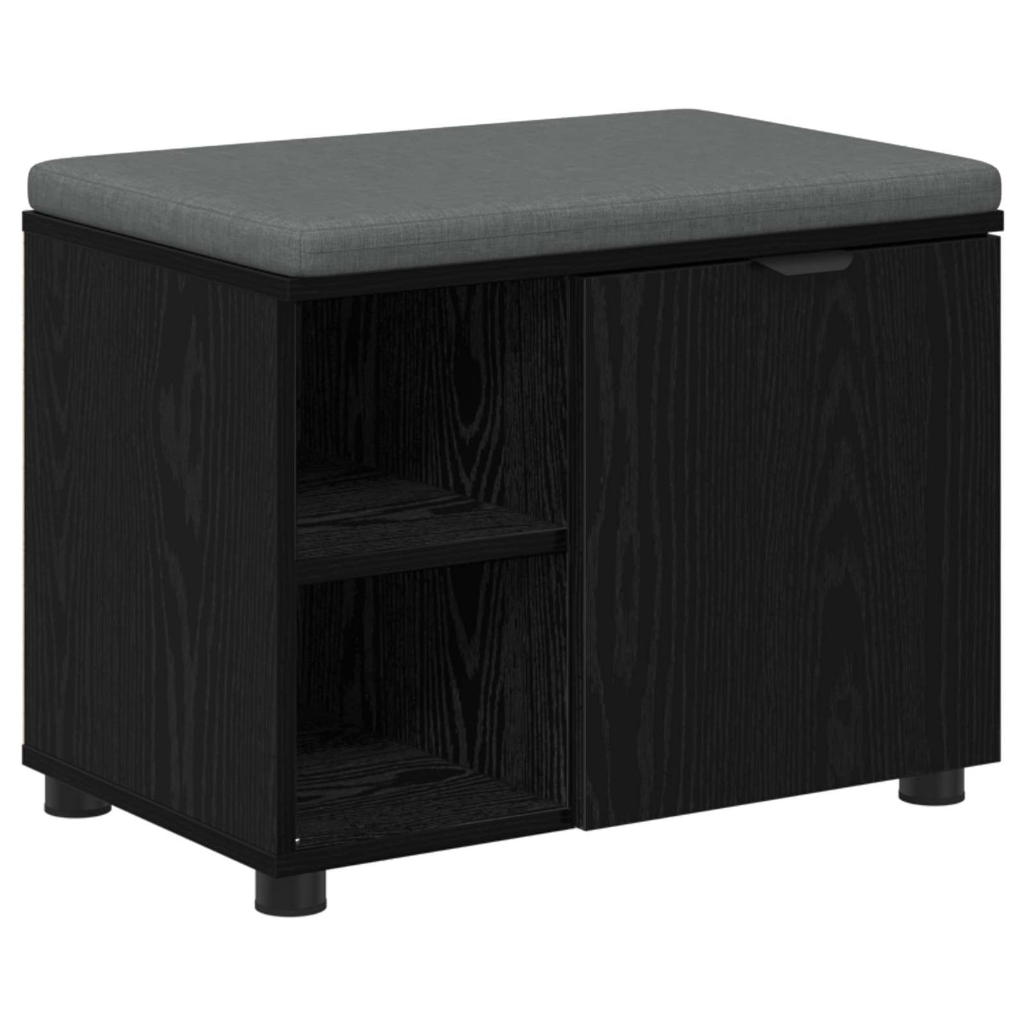 Hallbänk Svart Ek 60 x 38 x 46 cm och Tyg