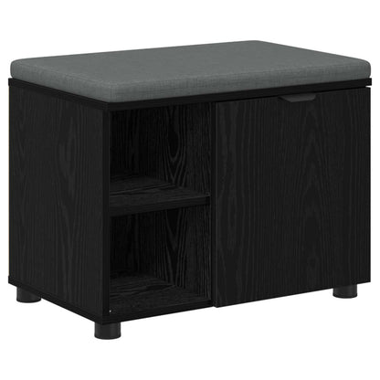Hallbänk Svart Ek 60 x 38 x 46 cm och Tyg