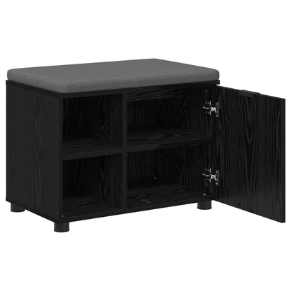 Hallbänk Svart Ek 60 x 38 x 46 cm och Tyg