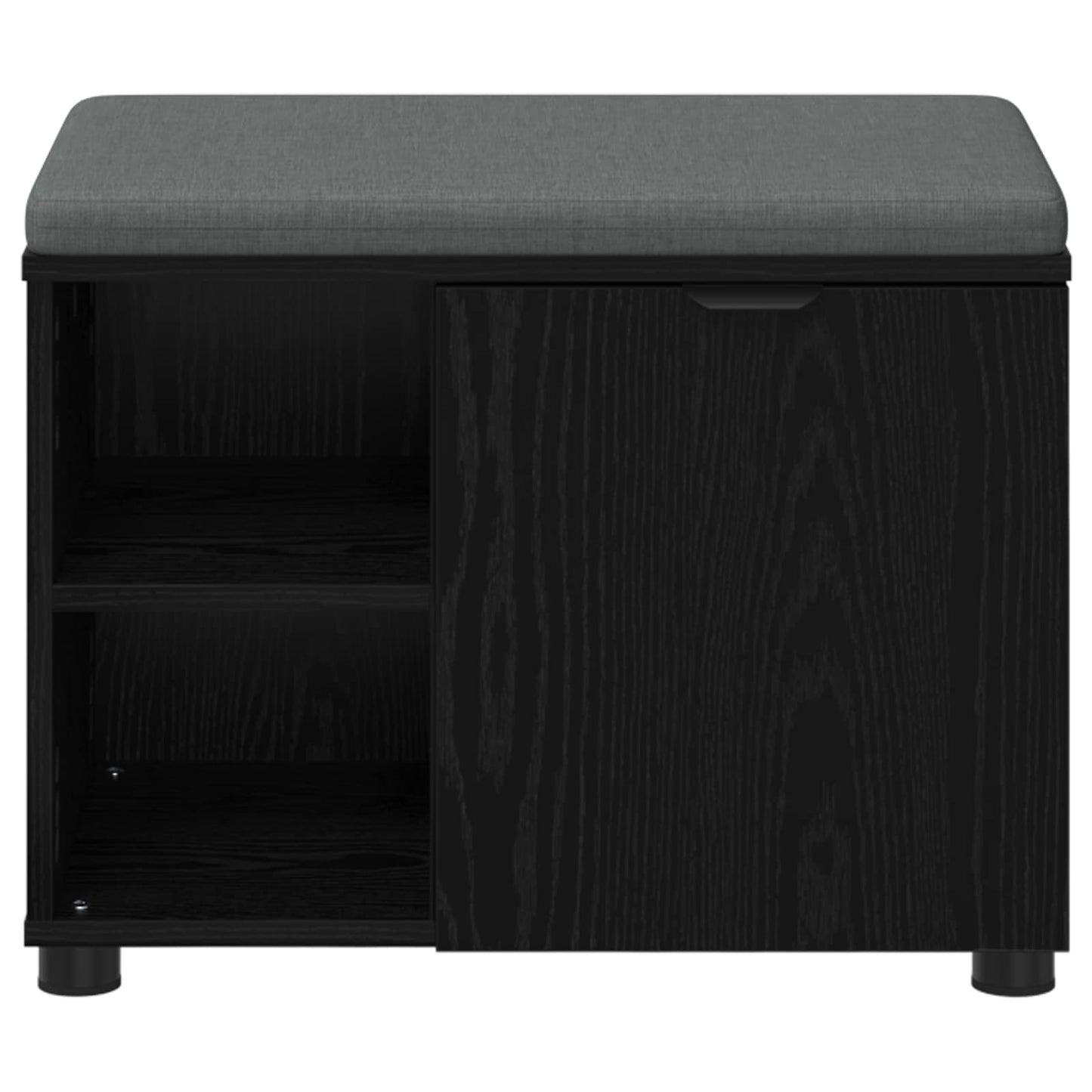 Hallbänk Svart Ek 60 x 38 x 46 cm och Tyg