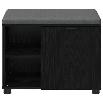 Hallbänk Svart Ek 60 x 38 x 46 cm och Tyg