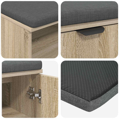 Hallbänk Sonoma Ek 60 x 38 x 46 cm och Tyg