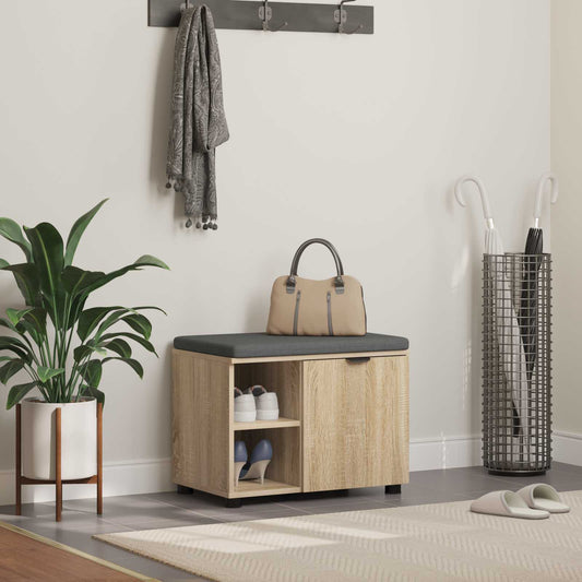 Hallbänk Sonoma Ek 60 x 38 x 46 cm och Tyg