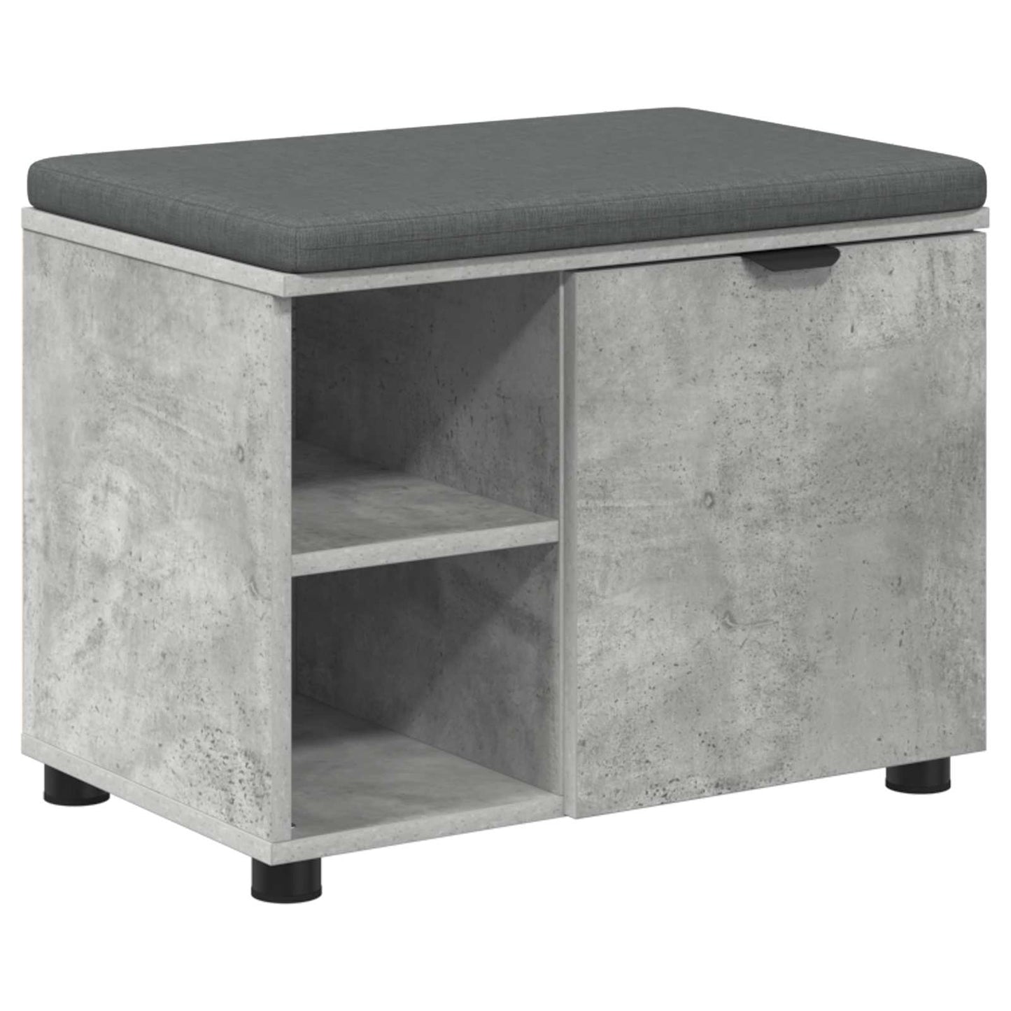 Hallbänk Betonggrå 60 x 38 x 46 cm och Tyg