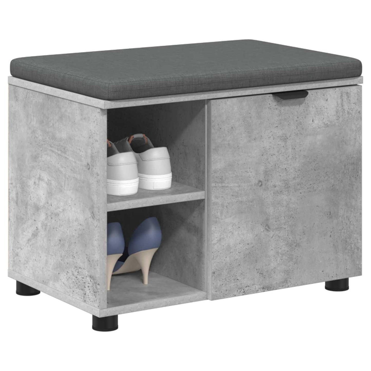 Hallbänk Betonggrå 60 x 38 x 46 cm och Tyg