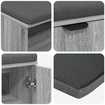 Hallbänk Sonoma Grå 60 x 38 x 46 cm och Tyg