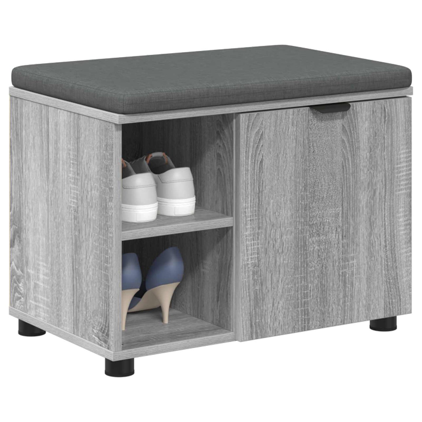 Hallbänk Sonoma Grå 60 x 38 x 46 cm och Tyg