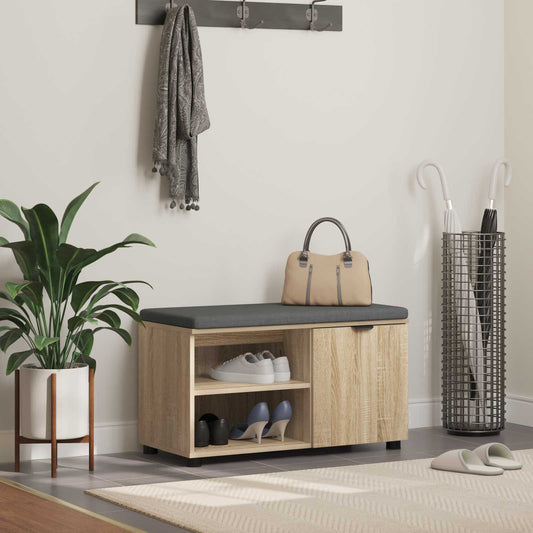 Hallbänk Sonoma-ek 80 x 38 x 46 cm Konstruerat Trä och Tyg