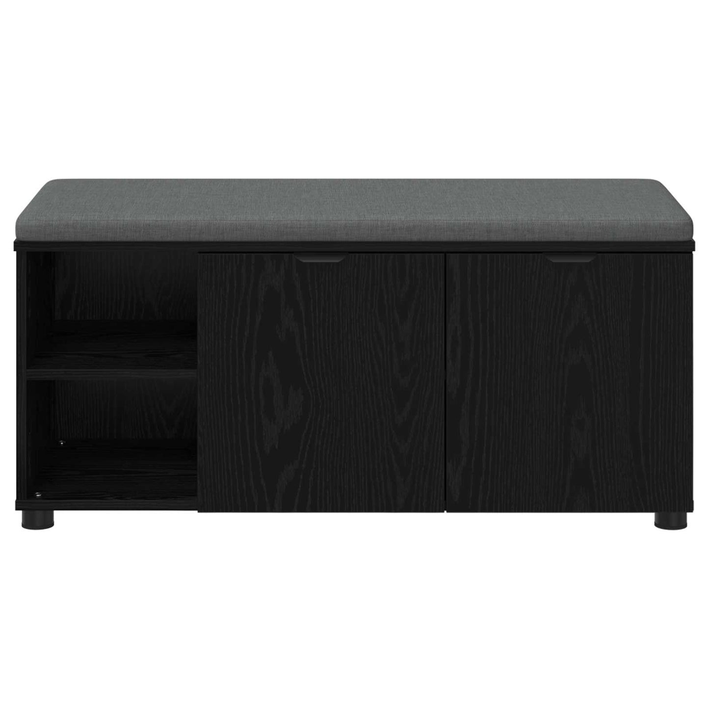 Hallbänk Svart Ek 100 x 38 x 46 cm Konstruerat Trä och Tyg