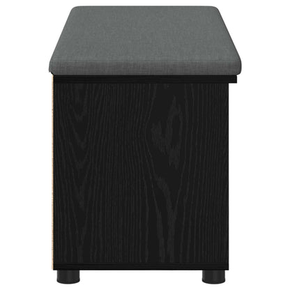 Hallbänk Svart Ek 100 x 38 x 46 cm Konstruerat Trä och Tyg