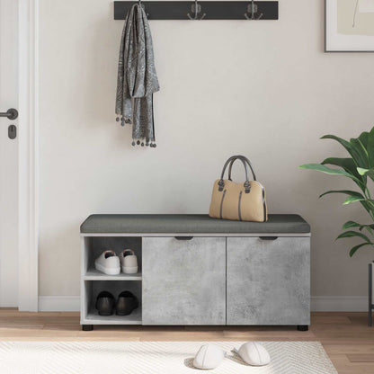 Hallbänk BetongGrå 100 x 38 x 46 cm Konstruerat Trä och Tyg