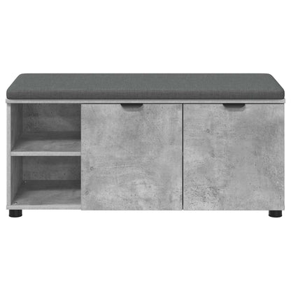 Hallbänk BetongGrå 100 x 38 x 46 cm Konstruerat Trä och Tyg