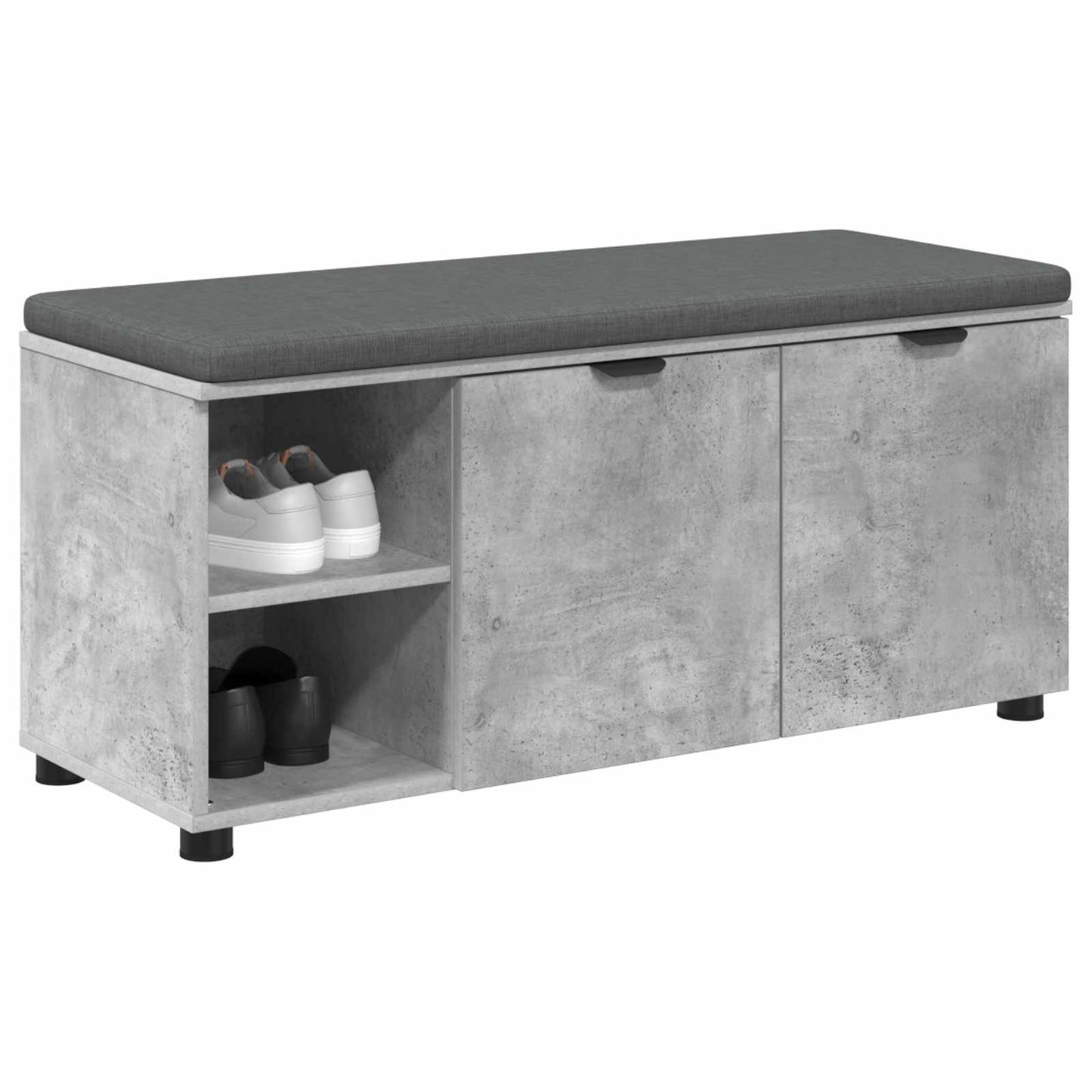Hallbänk BetongGrå 100 x 38 x 46 cm Konstruerat Trä och Tyg