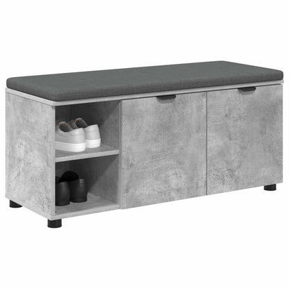 Hallbänk BetongGrå 100 x 38 x 46 cm Konstruerat Trä och Tyg