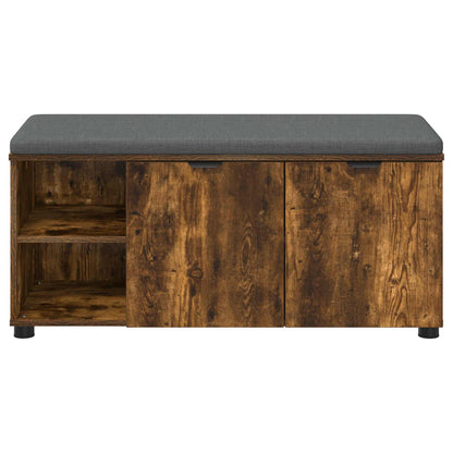 Hallbänk Rökt Ek 100 x 38 x 46 cm Konstruerat Trä och Tyg