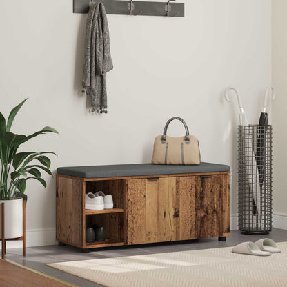 Hallbänk Gammalt trä 100 x 38 x 46 cm Konstruerat Trä och Tyg
