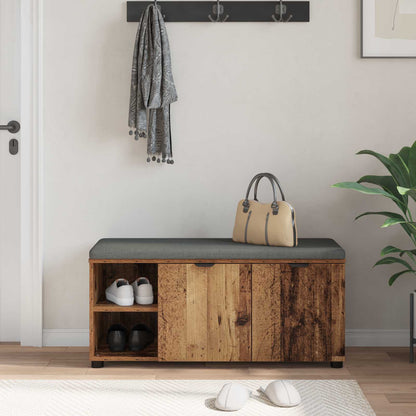 Hallbänk Gammalt trä 100 x 38 x 46 cm Konstruerat Trä och Tyg