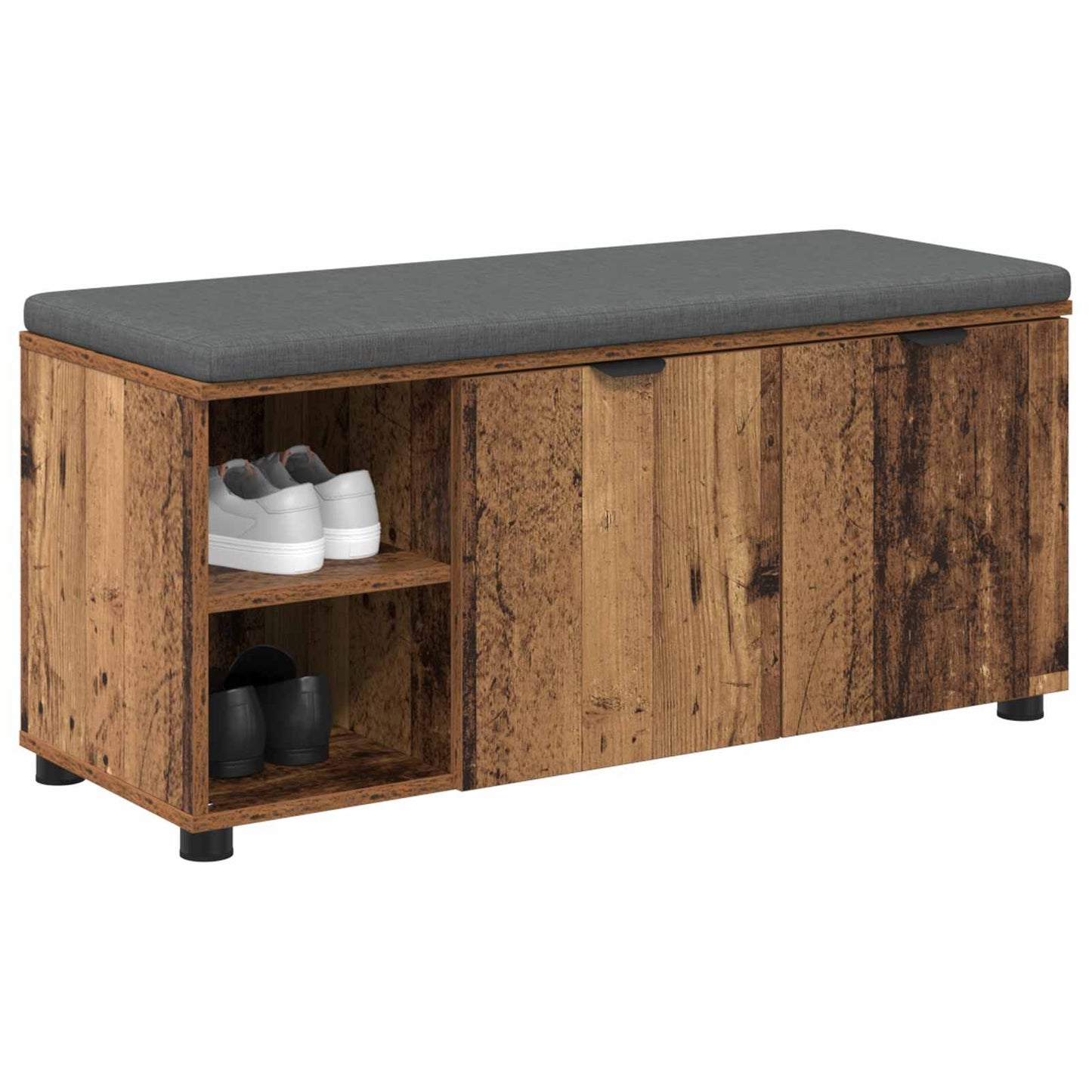 Hallbänk Gammalt trä 100 x 38 x 46 cm Konstruerat Trä och Tyg
