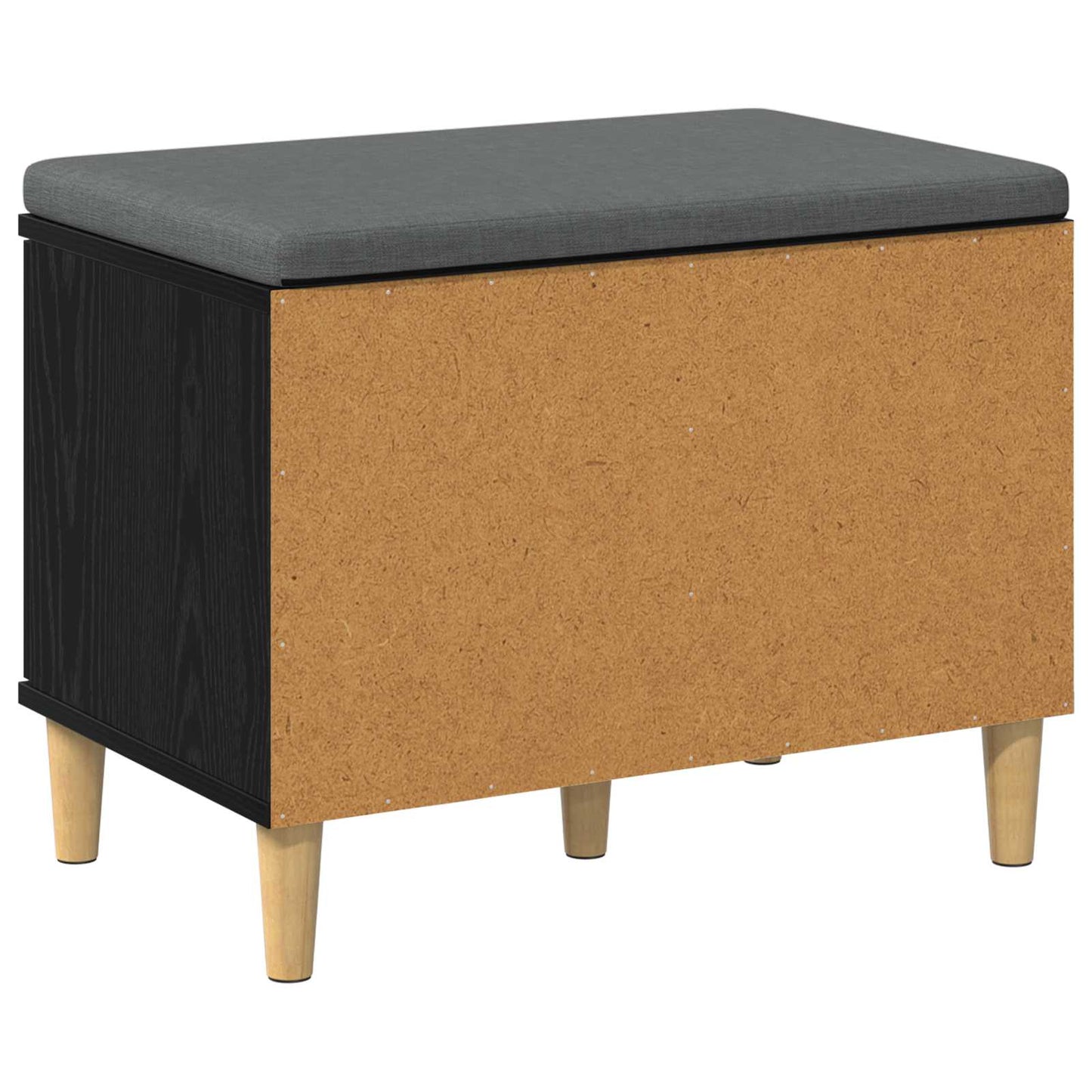 Hallbänk Svart Ek 60 x 38 x 46 cm och Tyg
