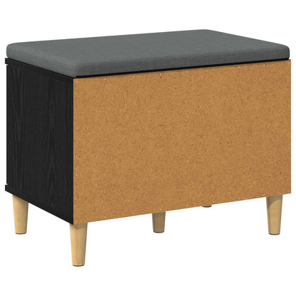 Hallbänk Svart Ek 60 x 38 x 46 cm och Tyg