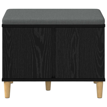 Hallbänk Svart Ek 60 x 38 x 46 cm och Tyg