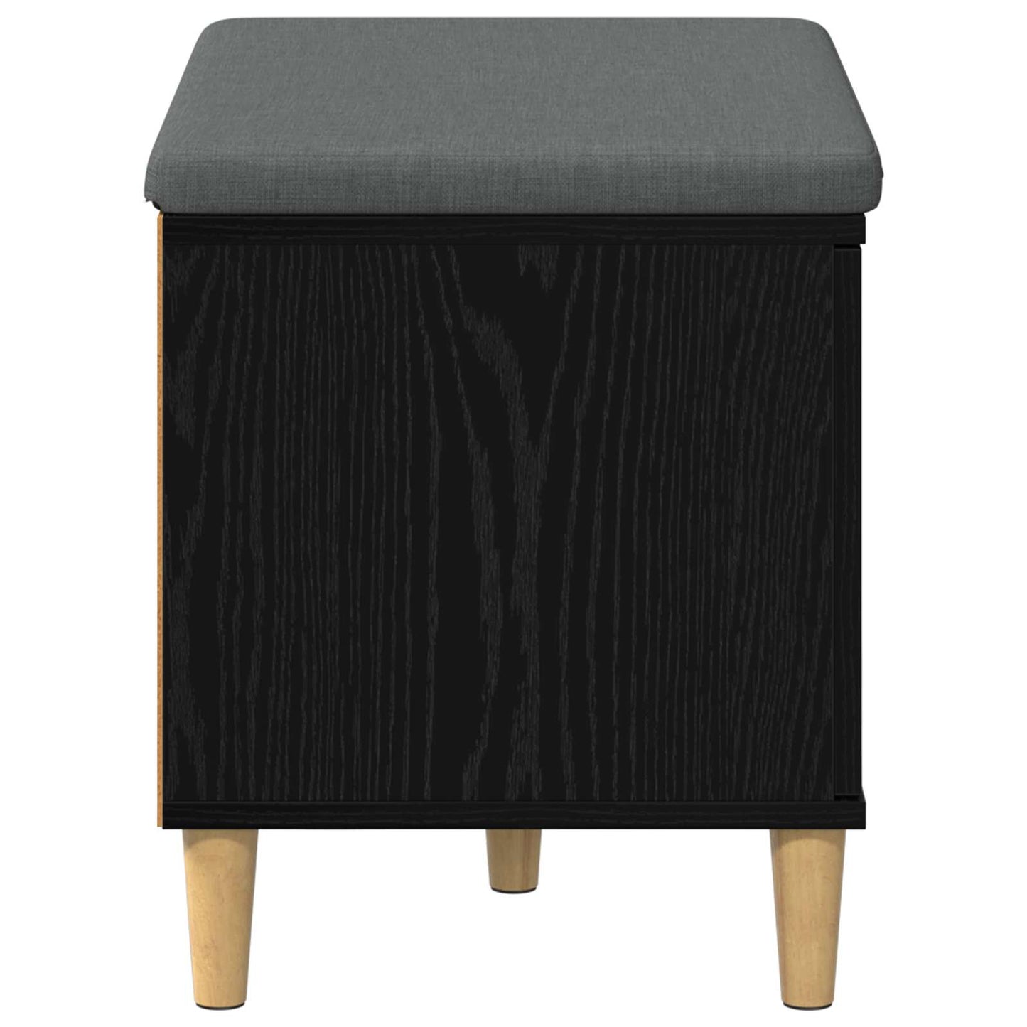 Hallbänk Svart Ek 60 x 38 x 46 cm och Tyg