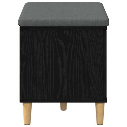 Hallbänk Svart Ek 60 x 38 x 46 cm och Tyg