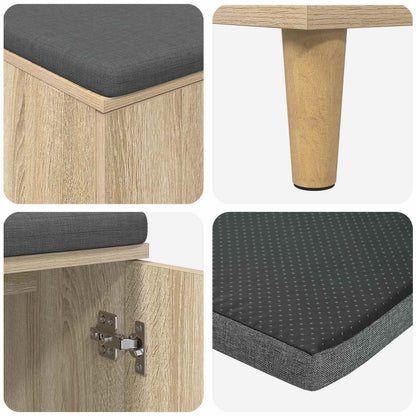 Hallbänk Sonoma Ek 60 x 38 x 46 cm och Tyg
