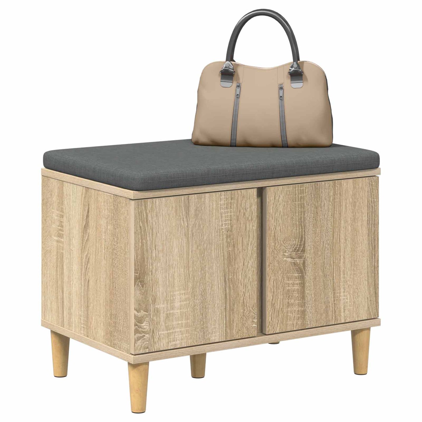 Hallbänk Sonoma Ek 60 x 38 x 46 cm och Tyg