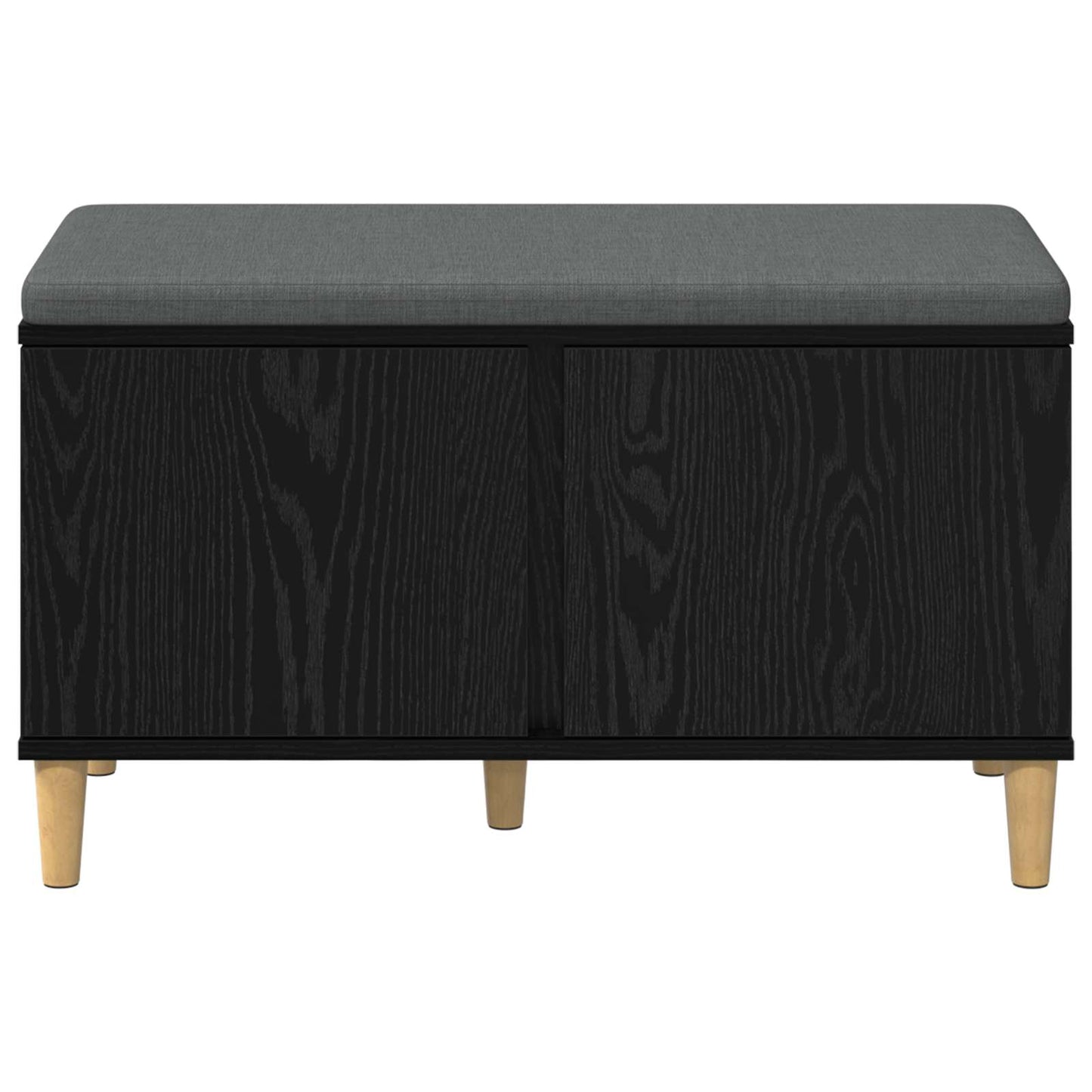 Hallbänk Svart Ek 80 x 38 x 46 cm och Tyg
