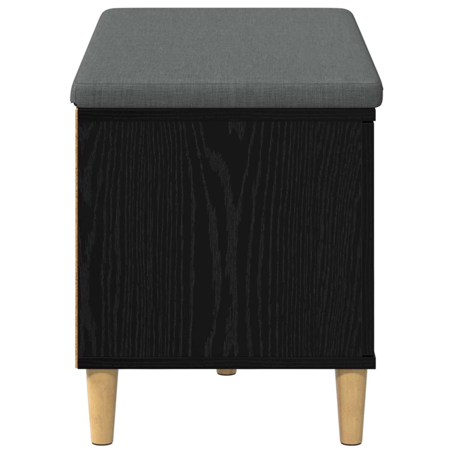 Hallbänk Svart Ek 80 x 38 x 46 cm och Tyg