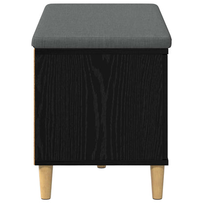Hallbänk Svart Ek 80 x 38 x 46 cm och Tyg