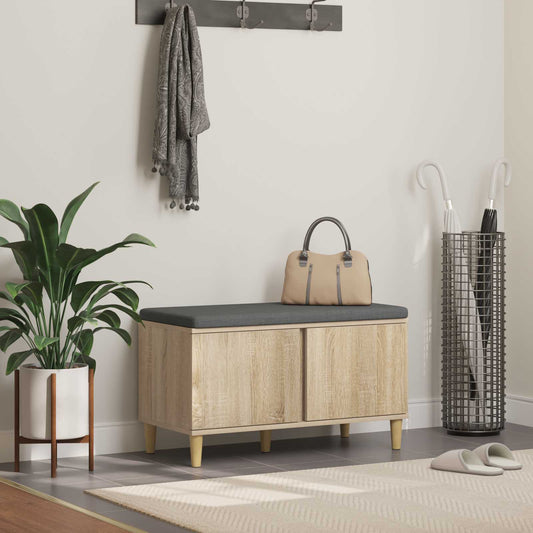 Hallbänk Sonoma Ek 80 x 38 x 46 cm och Tyg