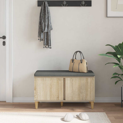 Hallbänk Sonoma Ek 80 x 38 x 46 cm och Tyg