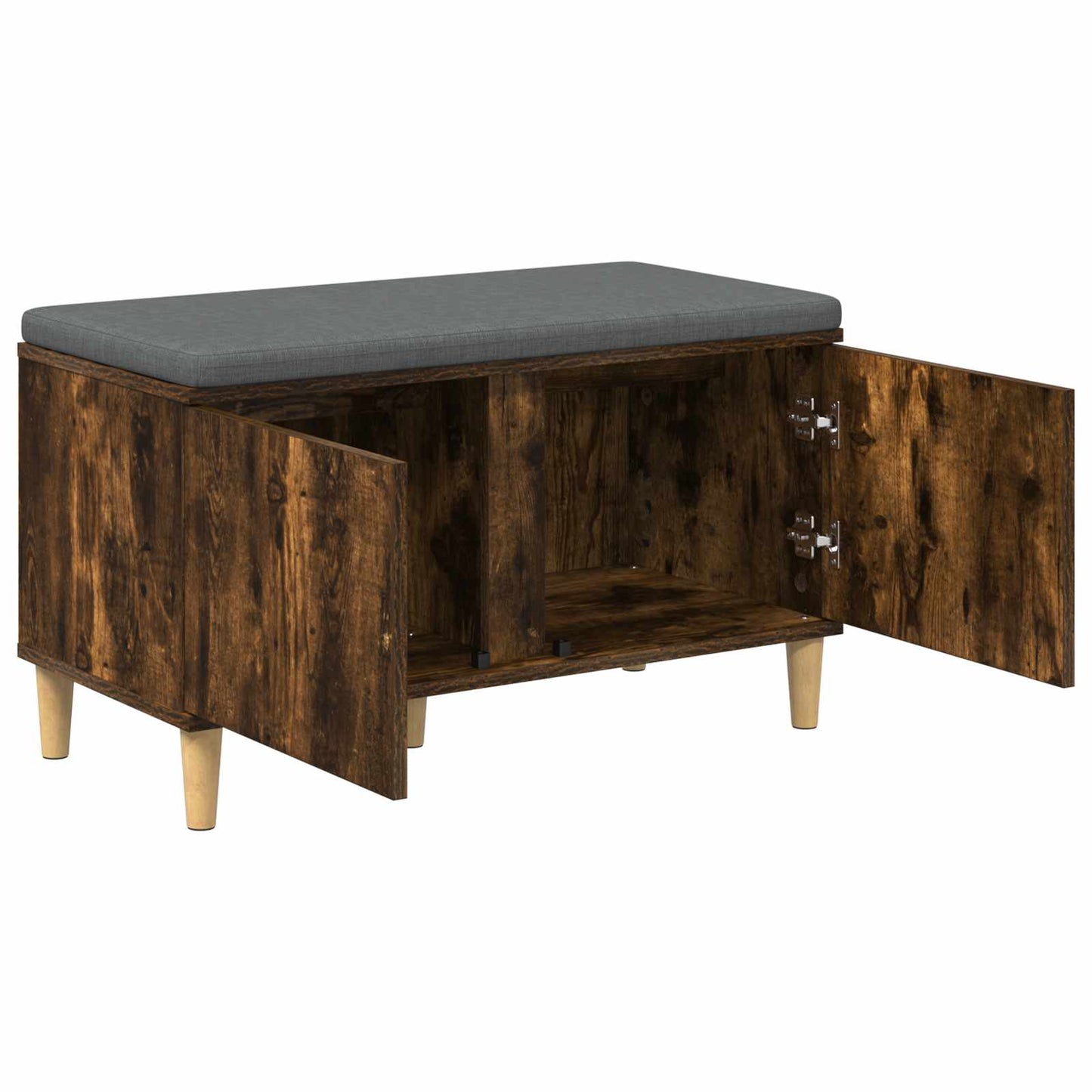 Hallbänk Rökt Ek 80 x 38 x 46 cm och Tyg