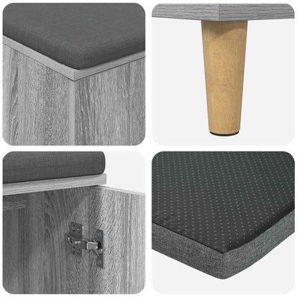 Hallbänk Sonoma Grå 80 x 38 x 46 cm och Tyg
