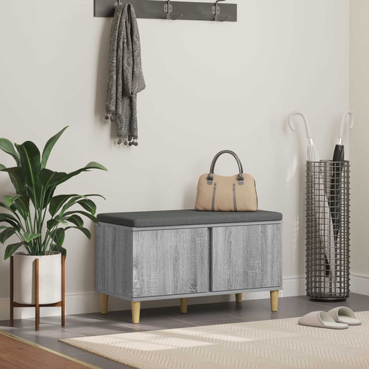 Hallbänk Sonoma Grå 80 x 38 x 46 cm och Tyg