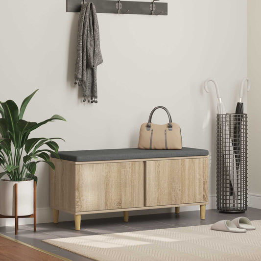Hallbänk Sonoma-ek 100 x 38 x 46 cm Konstruerat Trä och Tyg