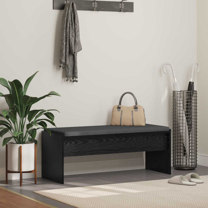 Hallbänk med kudde Svart Ek 103 x 38 x 40 cm