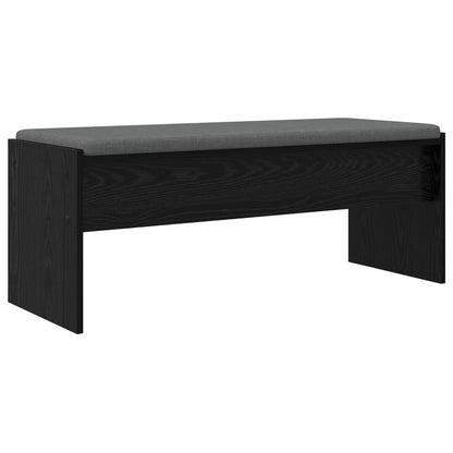 Hallbänk med kudde Svart Ek 103 x 38 x 40 cm