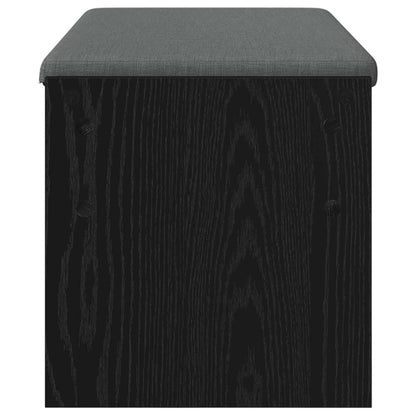 Hallbänk med kudde Svart Ek 103 x 38 x 40 cm