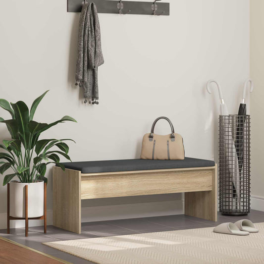 Hallbänk med kudde Sonoma-ek 103 x 38 x 40 cm