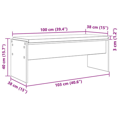 Hallbänk med kudde Sonoma-ek 103 x 38 x 40 cm