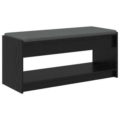 Hallbänk Svart Ek 103 x 38 x 45 cm och Tyg