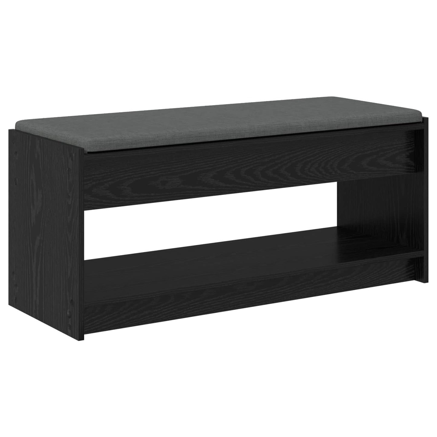 Hallbänk Svart Ek 103 x 38 x 45 cm och Tyg