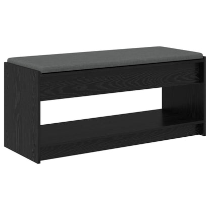 Hallbänk Svart Ek 103 x 38 x 45 cm och Tyg
