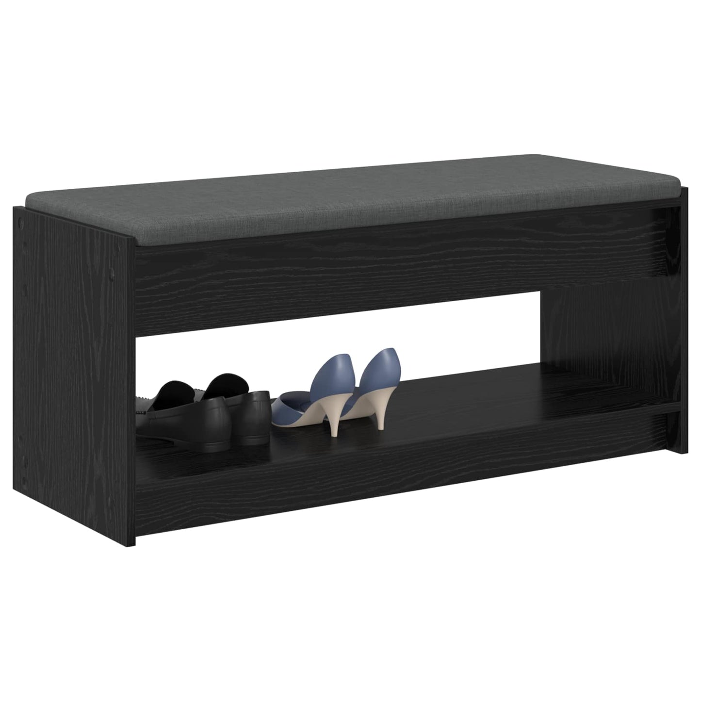 Hallbänk Svart Ek 103 x 38 x 45 cm och Tyg