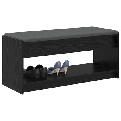 Hallbänk Svart Ek 103 x 38 x 45 cm och Tyg