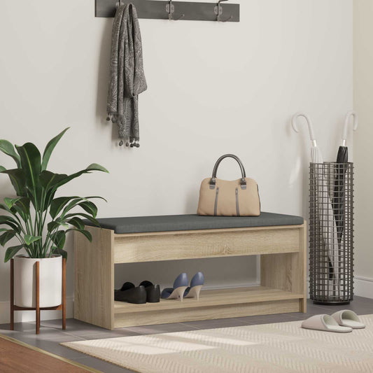 Hallbänk Sonoma Ek 103 x 38 x 45 cm och Tyg